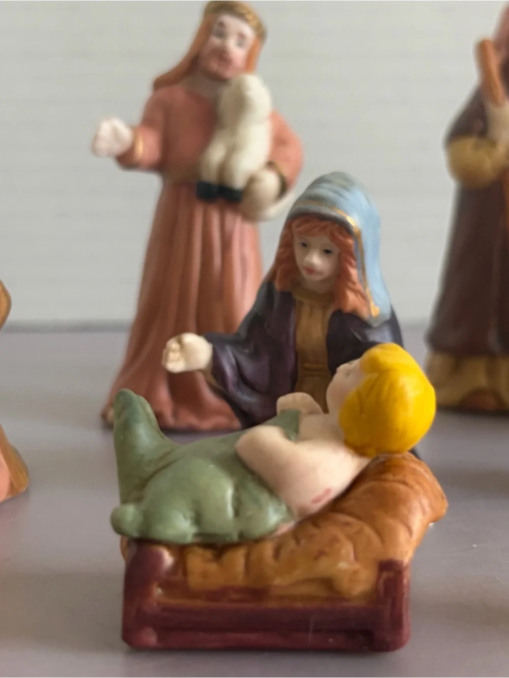 Hand-Painted Small Nativity Figurine Set - Assorted Colors